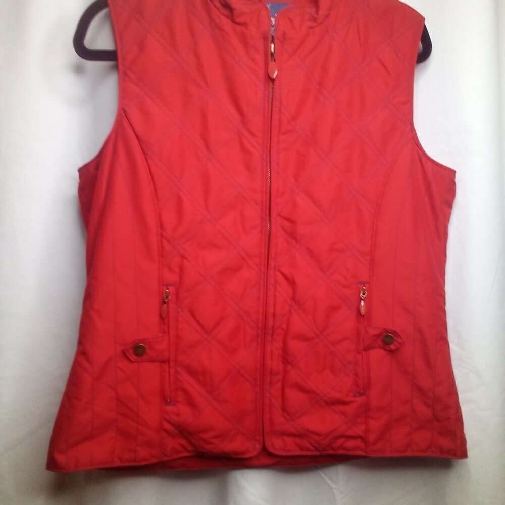 Paco Spirit Quilted Vest M Full Zip Pockets Red - Picture 9 of 15